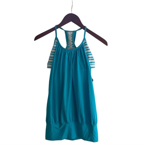 lululemon athletica Tops - Lululemon No Limits Tank Spry Blue / Twin Stripe Spry Blue Size 4